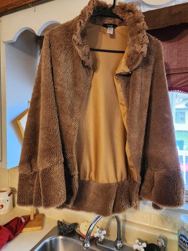 Brown fleece cape - fleece, cape/shawl/poncho